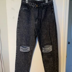 Black high rise mom jeans